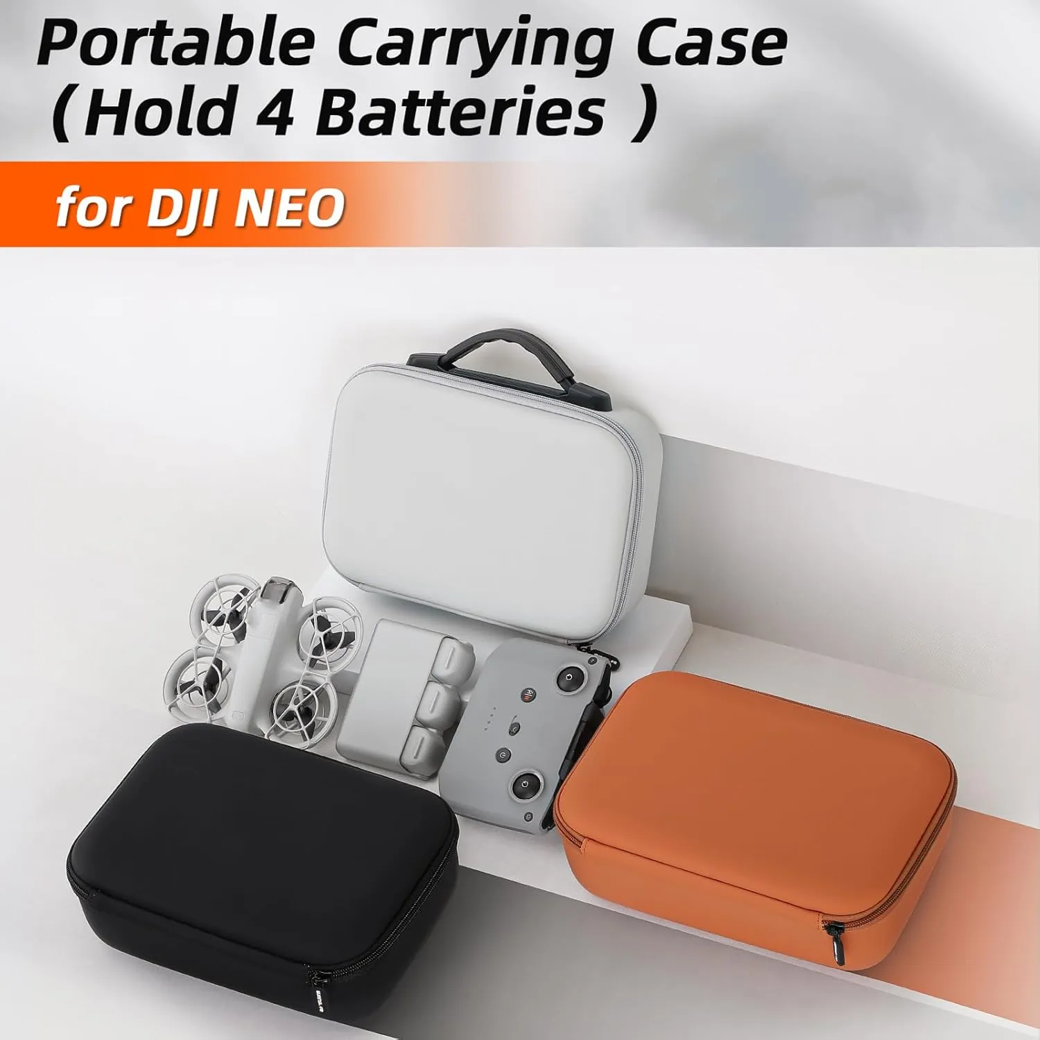 Carrying Case Compatible for DJI NEO Fly More Combo Drone Aceessories Portable Hard Shell Travel Storage Bag Waterproof(Black)