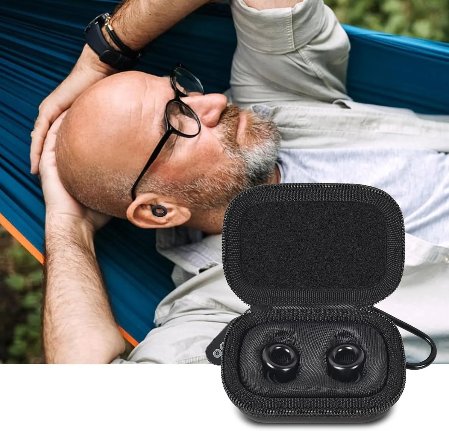Case Compatible with Quiet Ear Plugs- Portable Storage Holder for Earplugs & Accessories, Noise-Cancelling Solution for Sleep, Travel Earplugs NOT Included (Black, One Size)