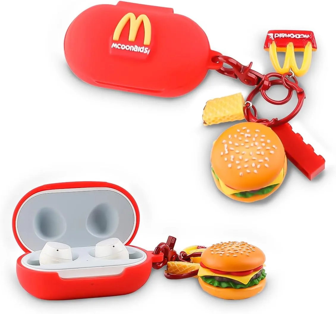 Case for Samsung Galaxy Buds/Plus Earbuds(2019/2020), Suublg Cute Cartoon Silicone Case Cover and Doll Keychain with Lanyard for Girls Boyd Teen