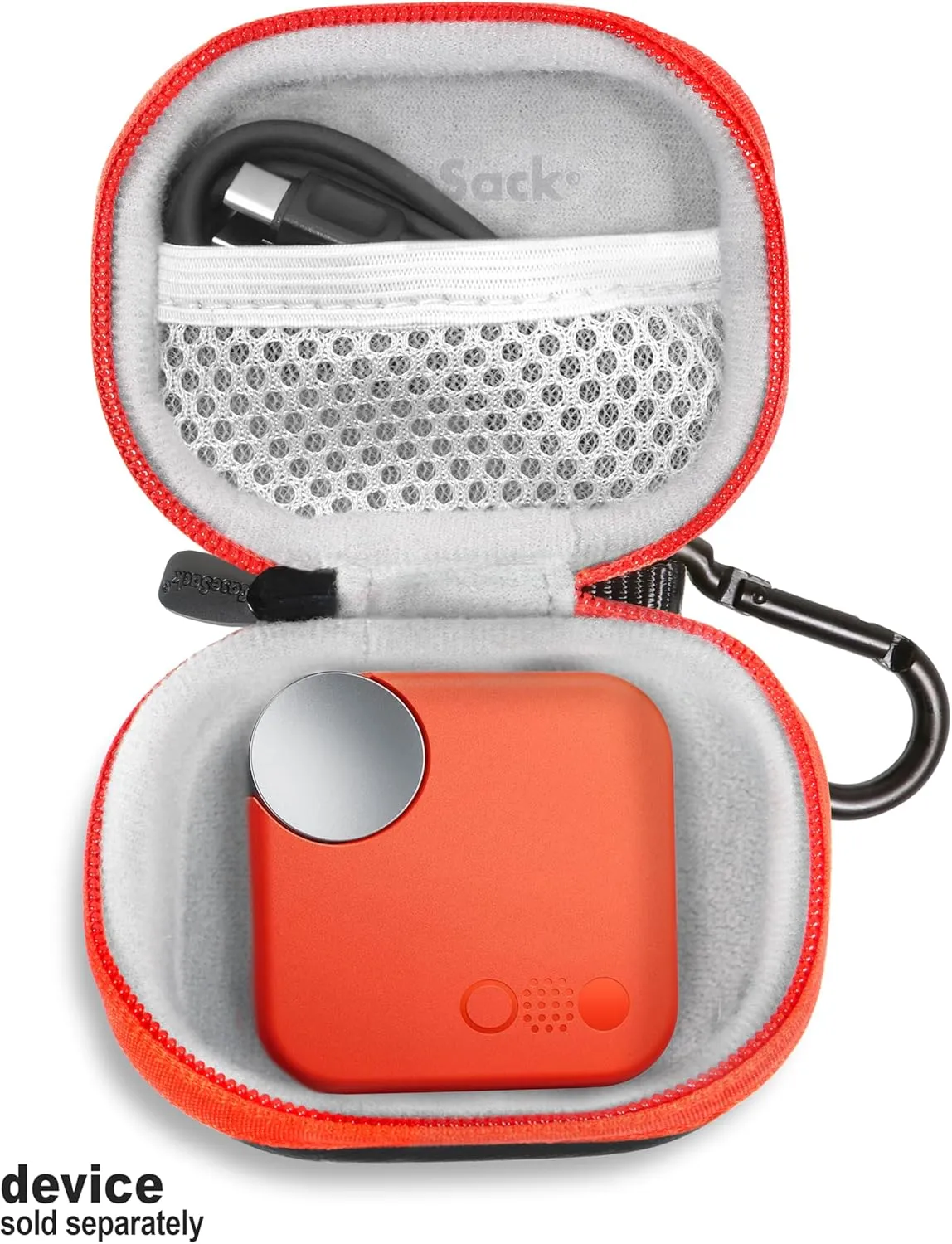 CaseSack Case for CMF Buds Earbuds, 42dB Noise Cancelling Earbuds (Black with Orange)