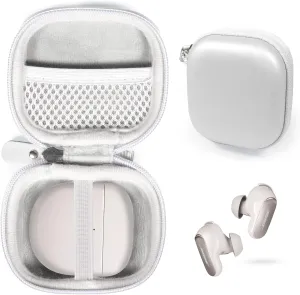 CaseSack Case for New Bose QuietComfort Ultra Wireless Noise Cancelling Earbuds, Bose QuietComfort Earbuds II Wireless Noise Cancelling in-Ear Headphones (Smoke White)