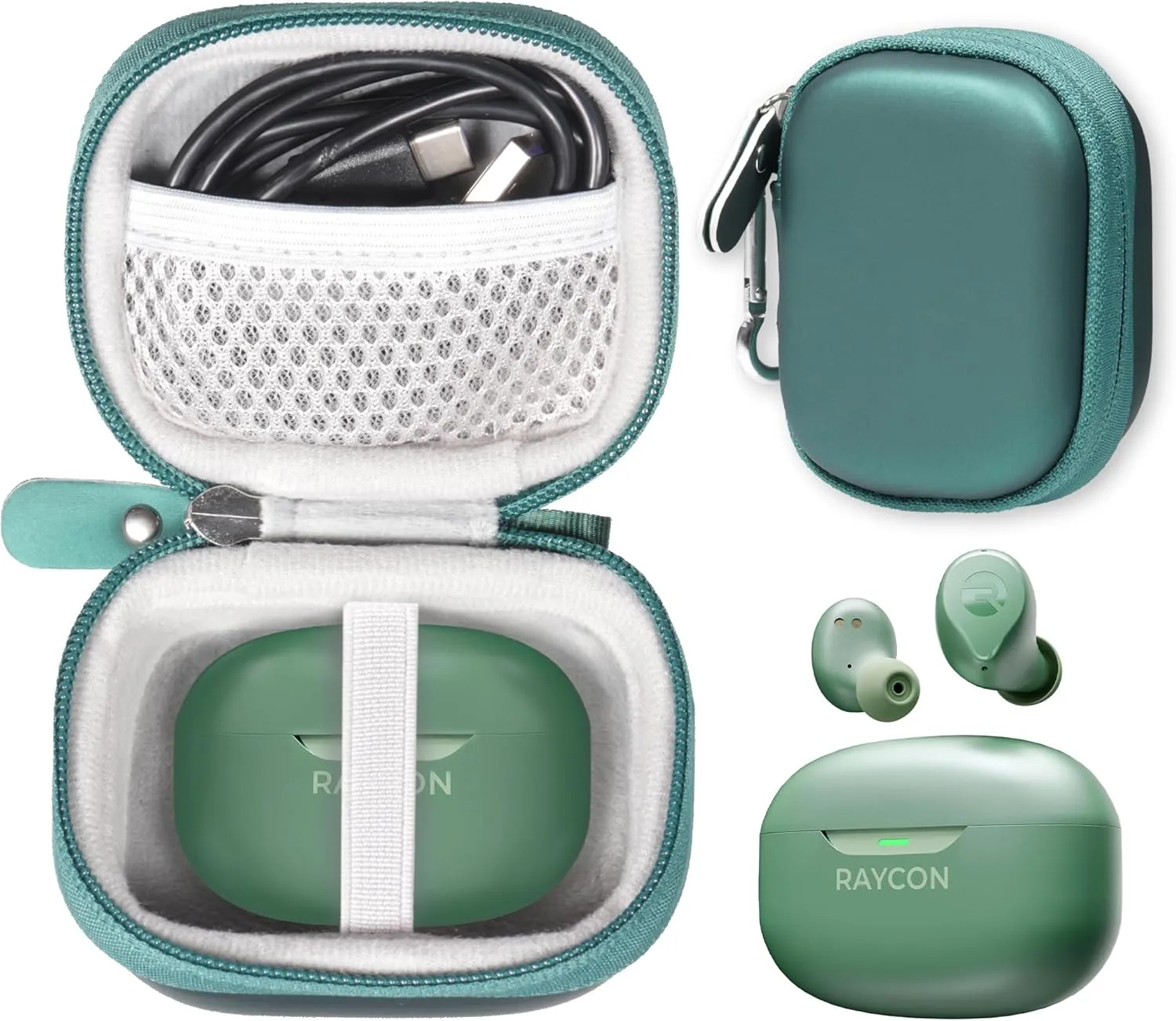 CaseSack Case for Raycon Everyday Earbuds (2024 Edition) - in-Ear Buds, Raycon Fitness Earbuds (Green)