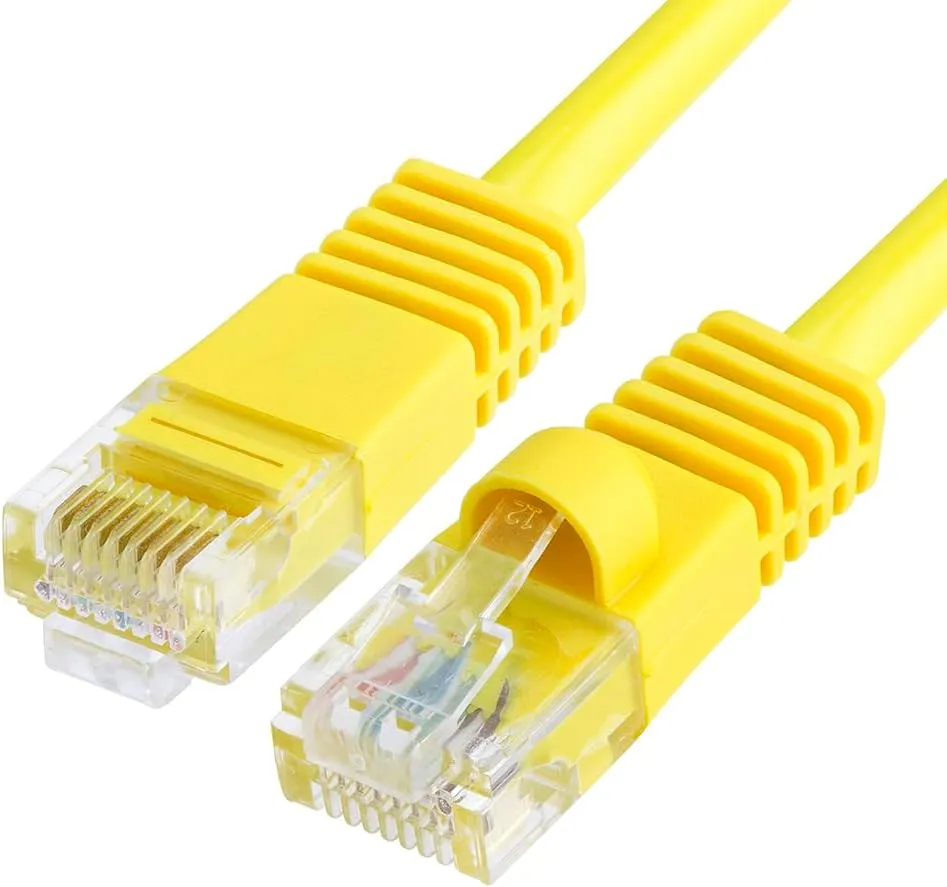 Cmple - Cat5e Ethernet Cable 25 ft, 350 MHz UTP Cat 5e Ethernet Patch Cable, 1Gbps Network LAN Cable, RJ45 Connectors, Compatible with PC, Laptop, Modem, Router, HDTV, Gaming Console - Yellow
