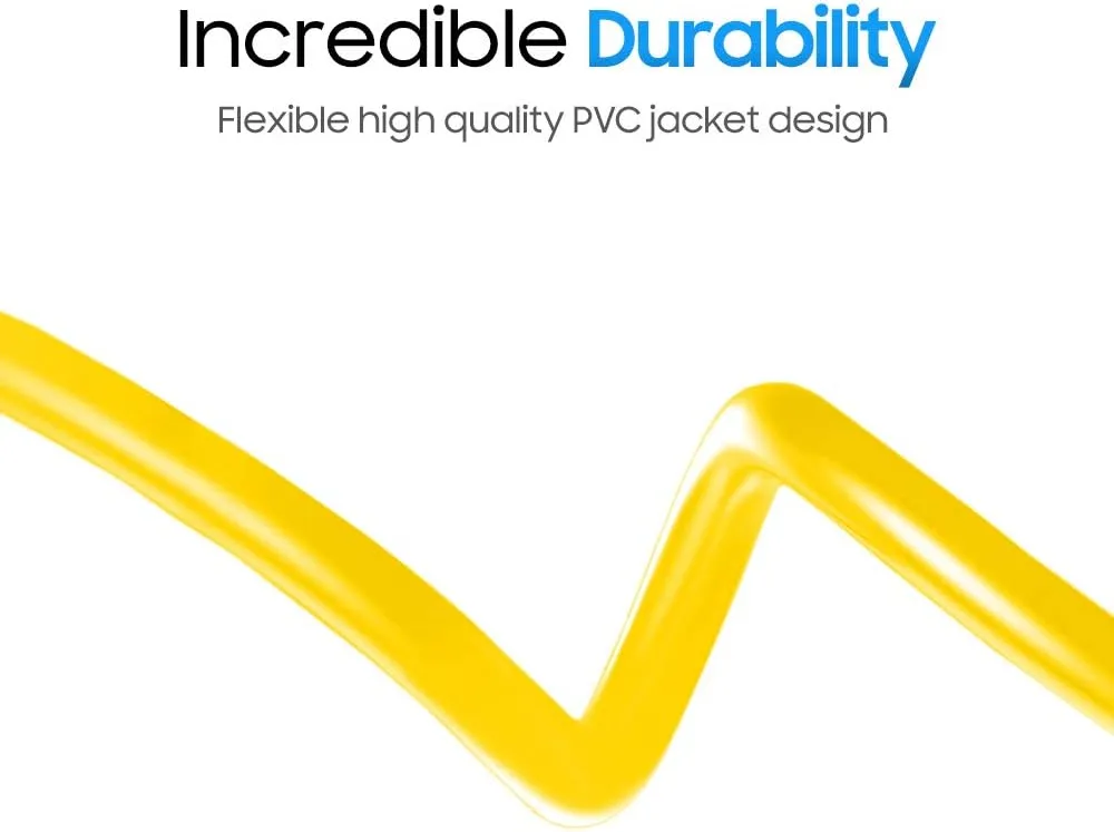 Cmple - Cat5e Ethernet Cable 25 ft, 350 MHz UTP Cat 5e Ethernet Patch Cable, 1Gbps Network LAN Cable, RJ45 Connectors, Compatible with PC, Laptop, Modem, Router, HDTV, Gaming Console - Yellow