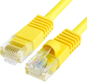 Cmple - Cat5e Ethernet Cable 25 ft, 350 MHz UTP Cat 5e Ethernet Patch Cable, 1Gbps Network LAN Cable, RJ45 Connectors, Compatible with PC, Laptop, Modem, Router, HDTV, Gaming Console - Yellow