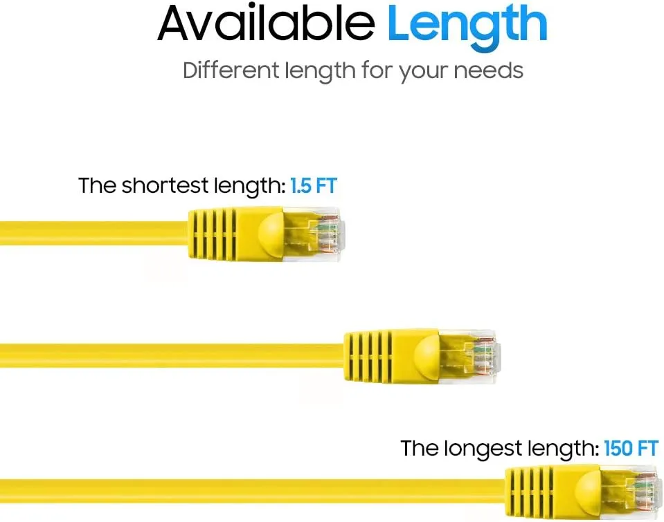 Cmple - Cat5e Ethernet Cable 25 ft, 350 MHz UTP Cat 5e Ethernet Patch Cable, 1Gbps Network LAN Cable, RJ45 Connectors, Compatible with PC, Laptop, Modem, Router, HDTV, Gaming Console - Yellow