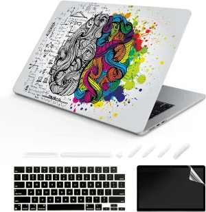 Compatible with MacBook Air 15-inch Case 2023 Release A2941 M2 Chip, Hard Shell Laptop Sleeve with Keyboard Cover & Dust Plugs -Brain-1