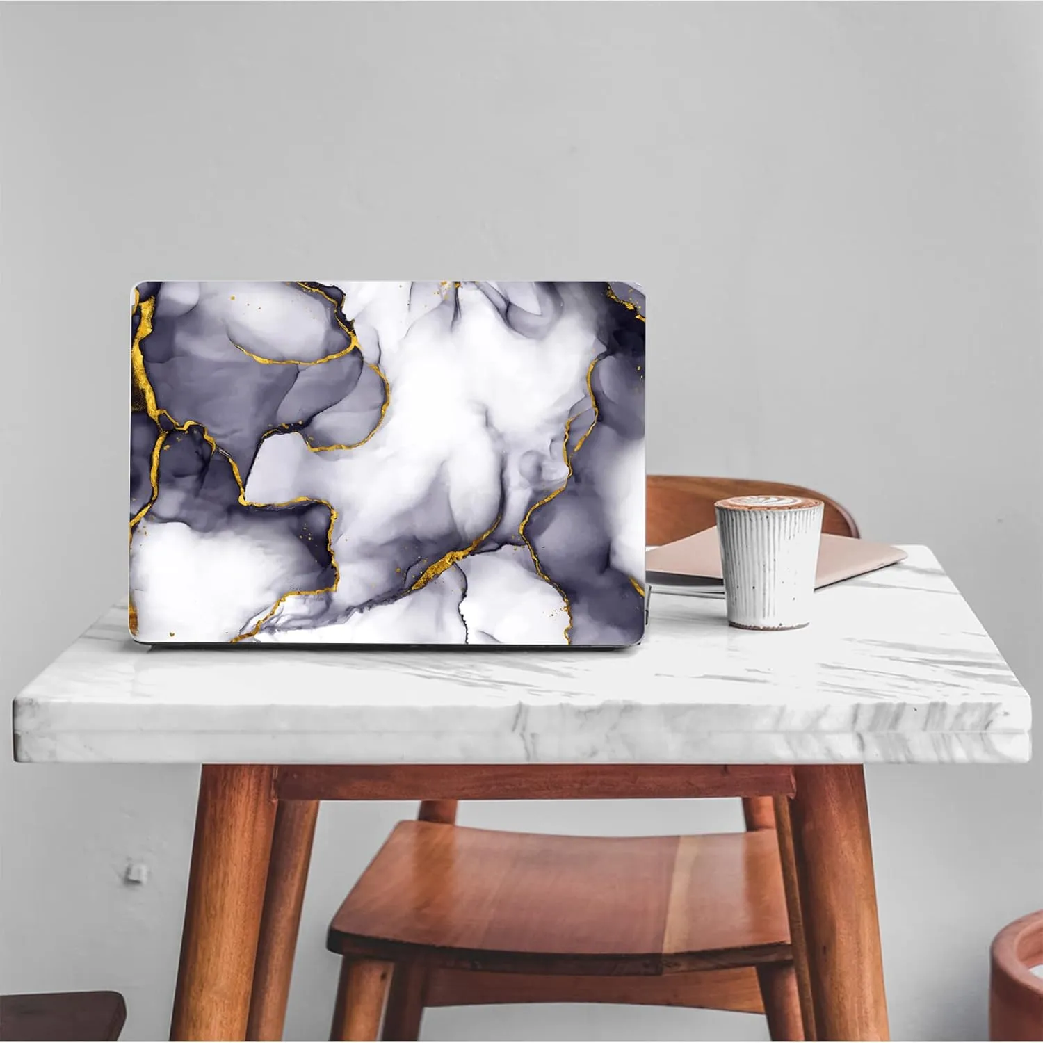 Compatible with MacBook Air 15-inch Case 2023 Release A2941 M2 Chip, Hard Shell Laptop Sleeve with Keyboard Cover & Dust Plugs -marble-13
