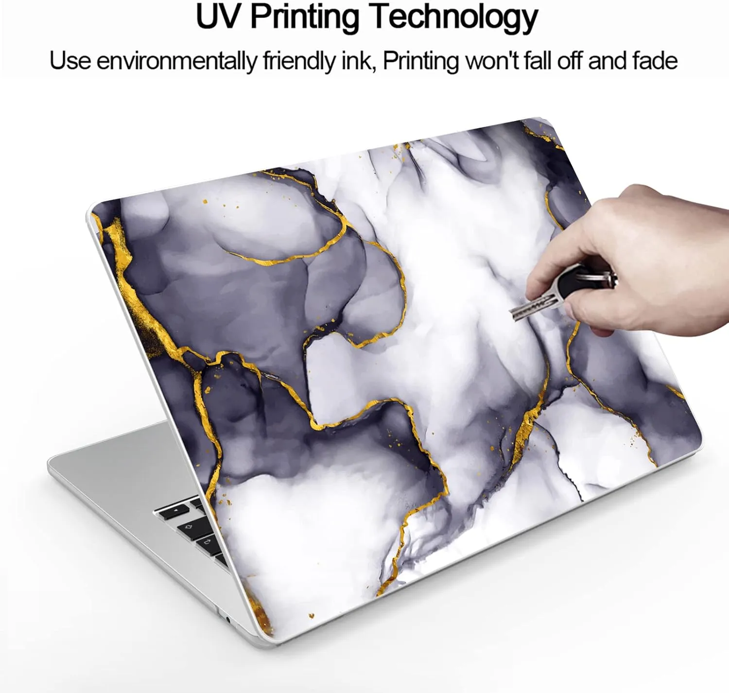 Compatible with MacBook Air 15-inch Case 2023 Release A2941 M2 Chip, Hard Shell Laptop Sleeve with Keyboard Cover & Dust Plugs -marble-13
