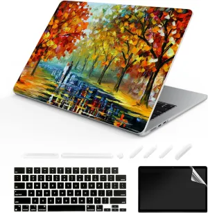 Compatible with MacBook Air 15-inch Case 2023 Release A2941 M2 Chip, Hard Shell Laptop Sleeve with Keyboard Cover & Dust Plugs -Night View-6