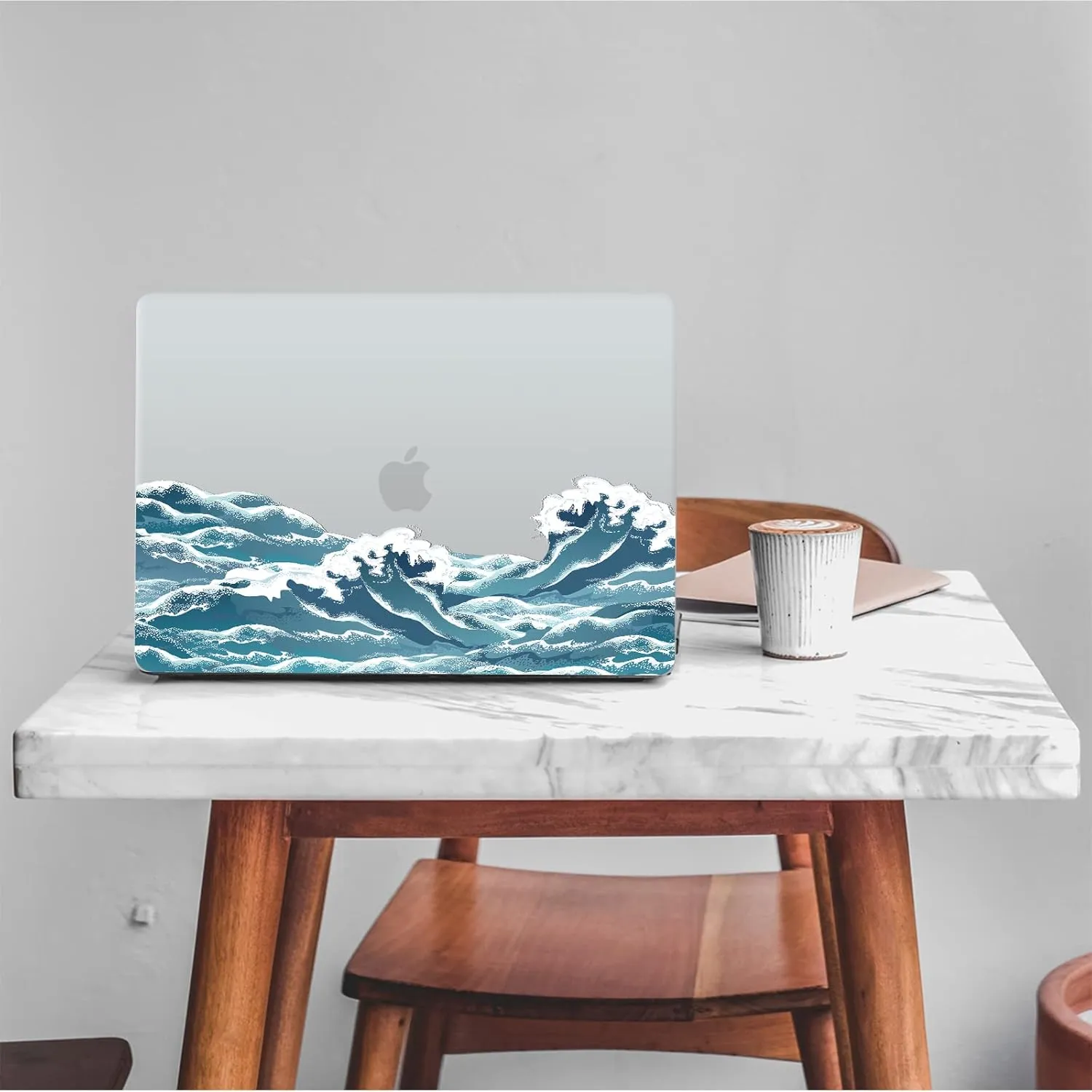 Compatible with MacBook Air 15-inch Case 2023 Release A2941 M2 Chip, Hard Shell Laptop Sleeve with Keyboard Cover & Dust Plugs -sea Wave-5