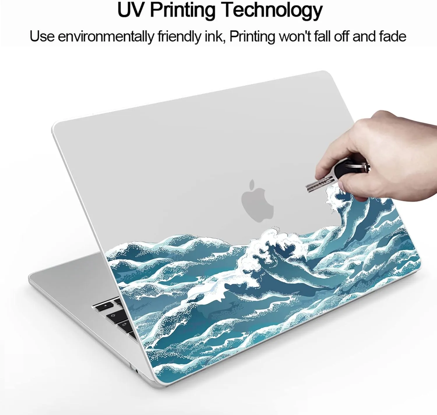 Compatible with MacBook Air 15-inch Case 2023 Release A2941 M2 Chip, Hard Shell Laptop Sleeve with Keyboard Cover & Dust Plugs -sea Wave-5