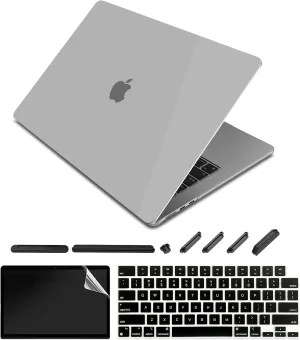 Compatible with MacBook Air 15-inch Case 2023 Release A2941 M2 Chip, Hard Shell Laptop Sleeve with Keyboard Cover & Dust Plugs- Transparent