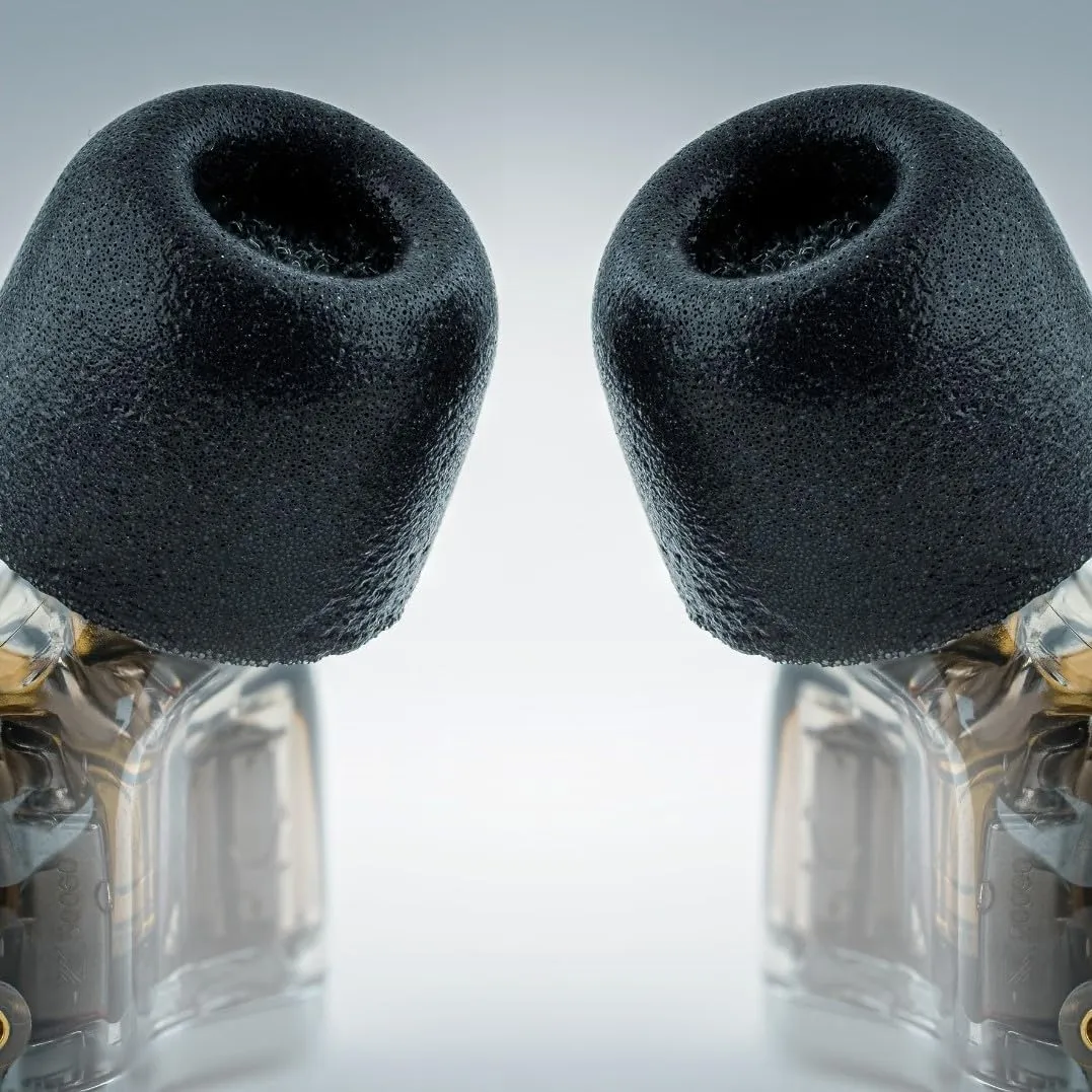 Comply 200 Core Series | Memory Foam Replacement IEM Ear Tips for Sennheiser, Bang Olufsen, Sony & More | Superior Noise Isolation, Ultimate Comfort, Secure Fit | TechDefender, Black, Medium (3 Pairs)