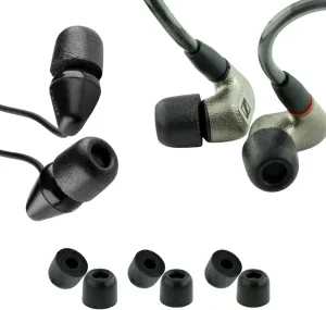 Comply 200 Core Series | Memory Foam Replacement IEM Ear Tips for Sennheiser, Bang Olufsen, Sony & More | Superior Noise Isolation, Ultimate Comfort, Secure Fit | TechDefender, Black, Medium (3 Pairs)