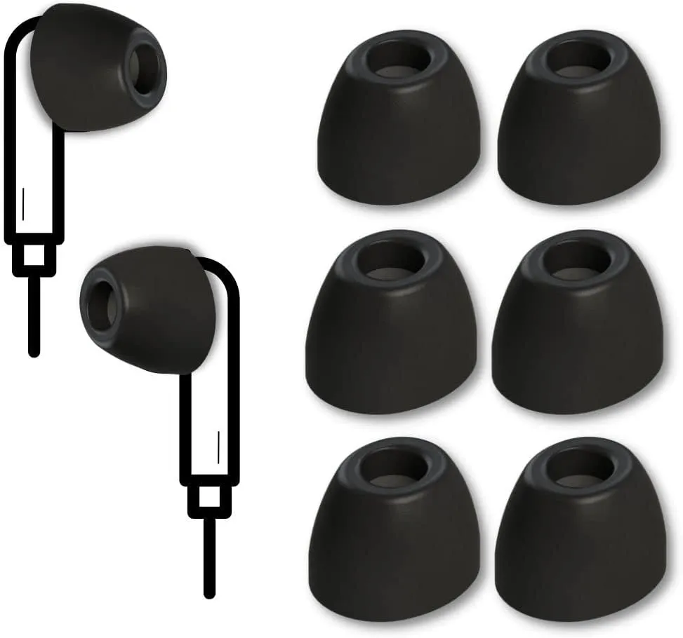 Comply SmartCore | Memory Foam Replacement IEM Ear Tips for Most Wired Devices | Superior Noise Isolation, Ultimate Comfort, Secure Fit | Oval, Black, Medium (3 Pairs)