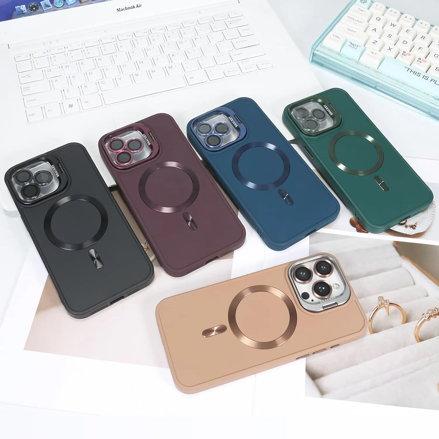 Designed for iPhone 14 Case/iPhone 13 Caes 6.1" Skin Material,Drop Protection Duty,Compatible with MagSafe,Selected Lens Bracket,Lens Protection,No Fading,for Men Women,Black