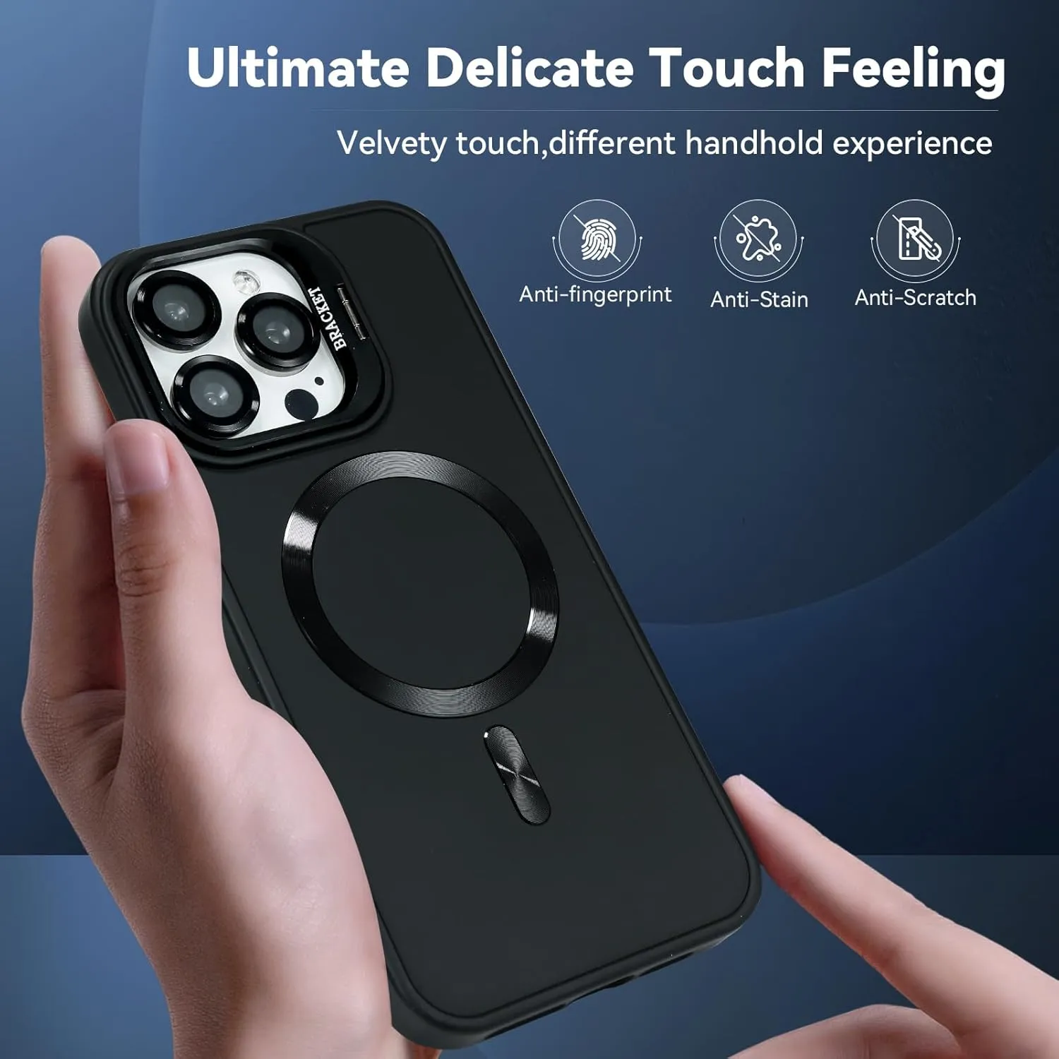 Designed for iPhone 14 Case/iPhone 13 Caes 6.1" Skin Material,Drop Protection Duty,Compatible with MagSafe,Selected Lens Bracket,Lens Protection,No Fading,for Men Women,Black