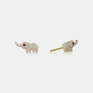 Diamond Elephant Studs