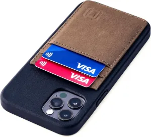Dockem BIO Wallet Case for iPhone 12 and iPhone 12 Pro: Sensible Materials, Magnetic Mounting & 2 Credit Card Holder Slots (6.1" M2B, Black and Tan)