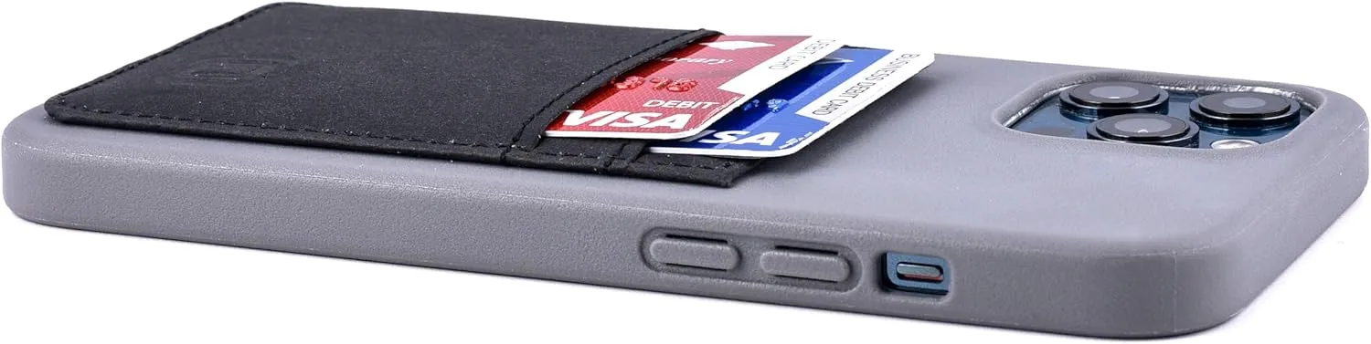 Dockem BIO Wallet Case for iPhone 12 Pro Max: Sensible Materials, Magnetic Mounting & 2 Credit Card Holder Slots (6.7" M2B, Grey and Black, R2)