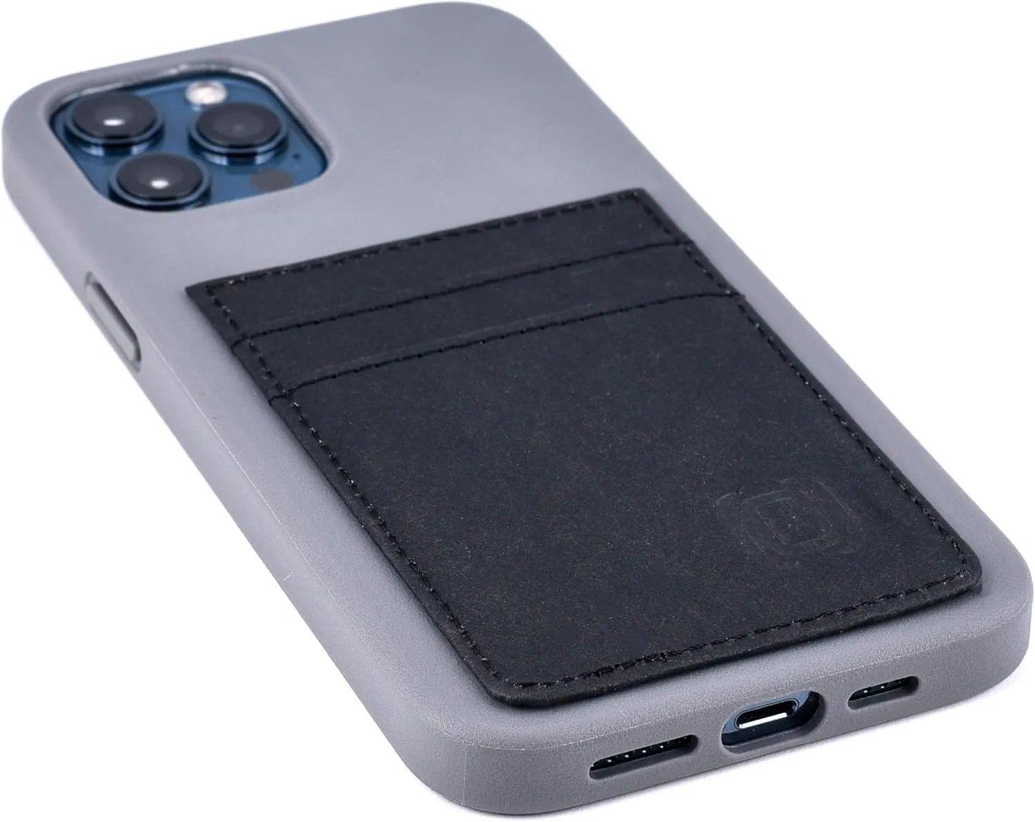 Dockem BIO Wallet Case for iPhone 12 Pro Max: Sensible Materials, Magnetic Mounting & 2 Credit Card Holder Slots (6.7" M2B, Grey and Black, R2)