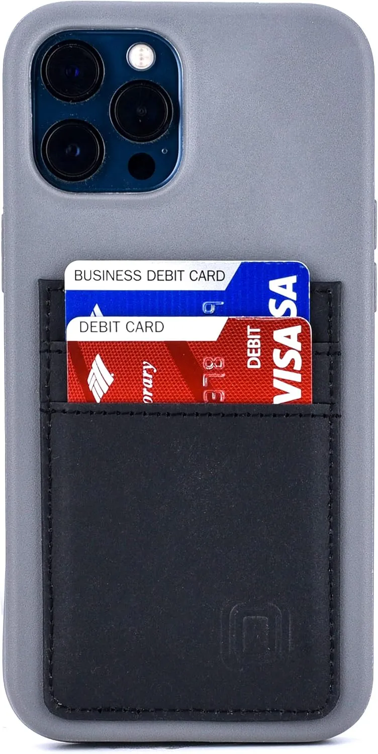 Dockem BIO Wallet Case for iPhone 12 Pro Max: Sensible Materials, Magnetic Mounting & 2 Credit Card Holder Slots (6.7" M2B, Grey and Black, R2)