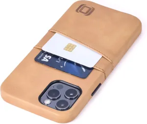 Dockem Wallet Case for iPhone 12 & iPhone 12 Pro: Built-in Metal Plate for Magnetic Mounting & 2 Credit Card Holders: 6.1" Exec M2, Smooth Synthetic Leather (Khaki Tan)
