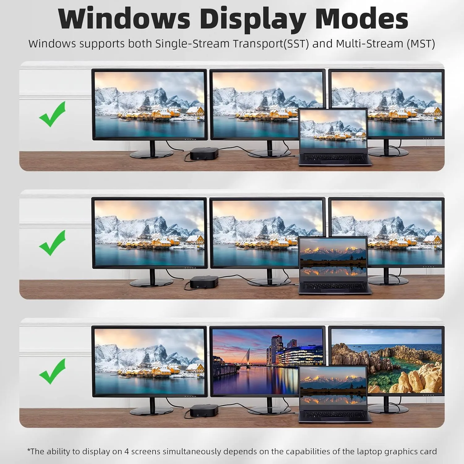 Docking Station 3 Monitors USB C, 13-in-1, Triple Display-4K HDMI & DisplayPort Dual Monitors, 5Gbps USB-C/A Data Transfer, 100W Laptop-Charging, Gigabit Ethernet, Audio, Black