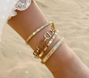 Double Row CZ Bangle