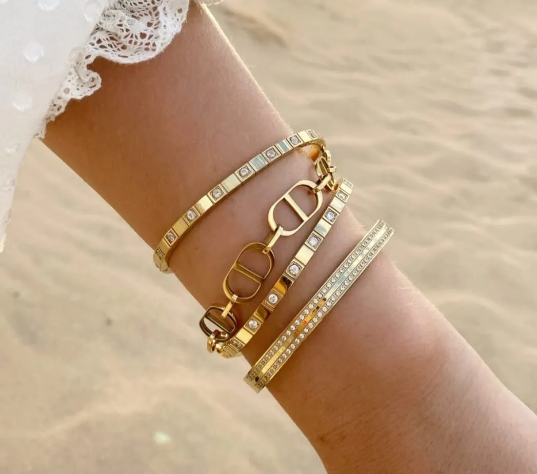 Double Row CZ Bangle