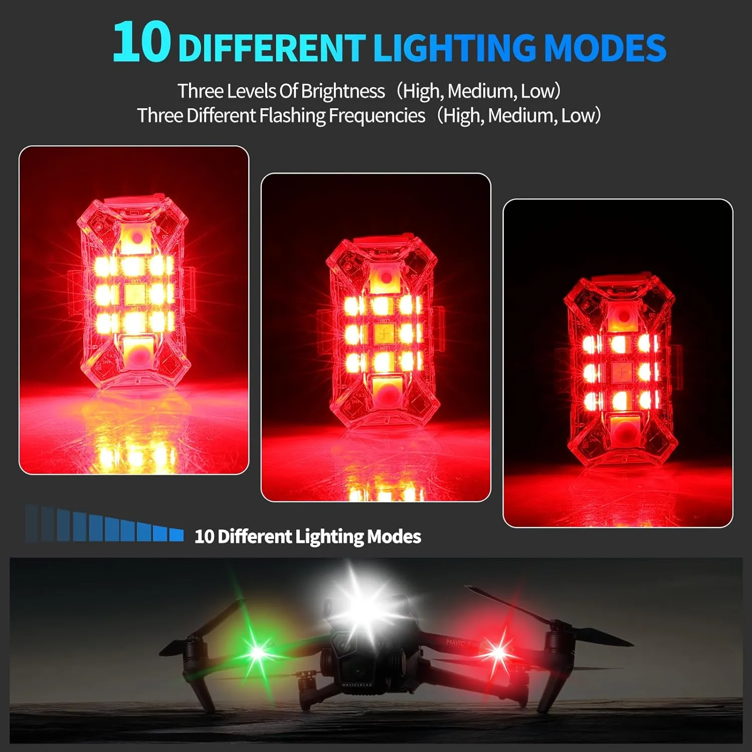 Drone Waterproof Mini Strobe Light, Anti-Collision Light, Rechargeable Drone Lights for Night Flying for DJI Neo/Avata 2/Air 3S/Mini 4 Pro/Mini 4K/Most RC Drone Accessories (4PCS)
