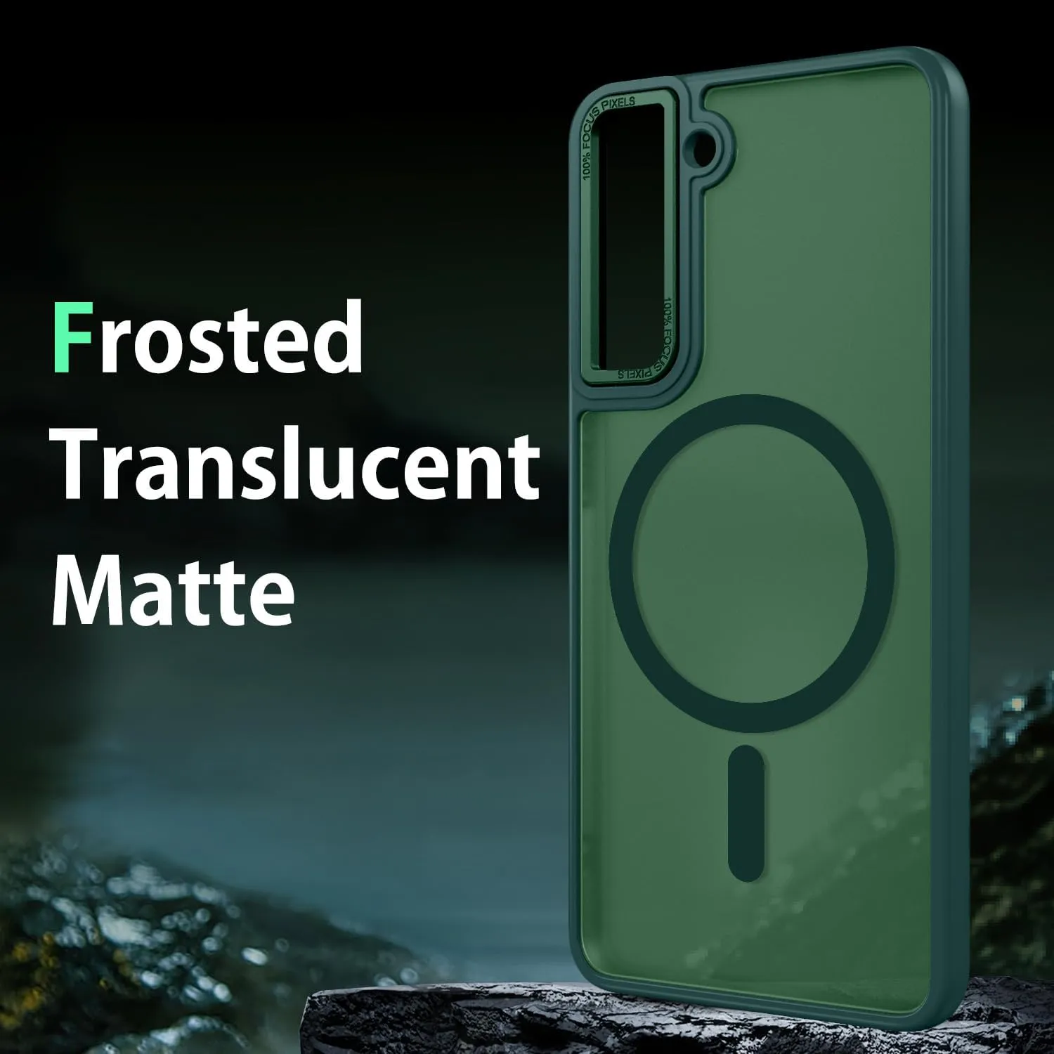 DUEDUE for Samsung Galaxy S21 Case Magnetic[Compatible with Magsafe], Translucent Matte Back Anti-Scratch Full Body Protective Cover Shockproof Phone Case for Samsung S21 6.2", Green