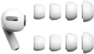 Ear Tips Compatible with AirPods Pro 2, 4 Pairs XS/S/M/L Sizes Fit in Charging Case Soft Silicone Earbuds Tips Replacement Eartips, Compatible with AirPods Pro 2, 4 Pairs, White xssml