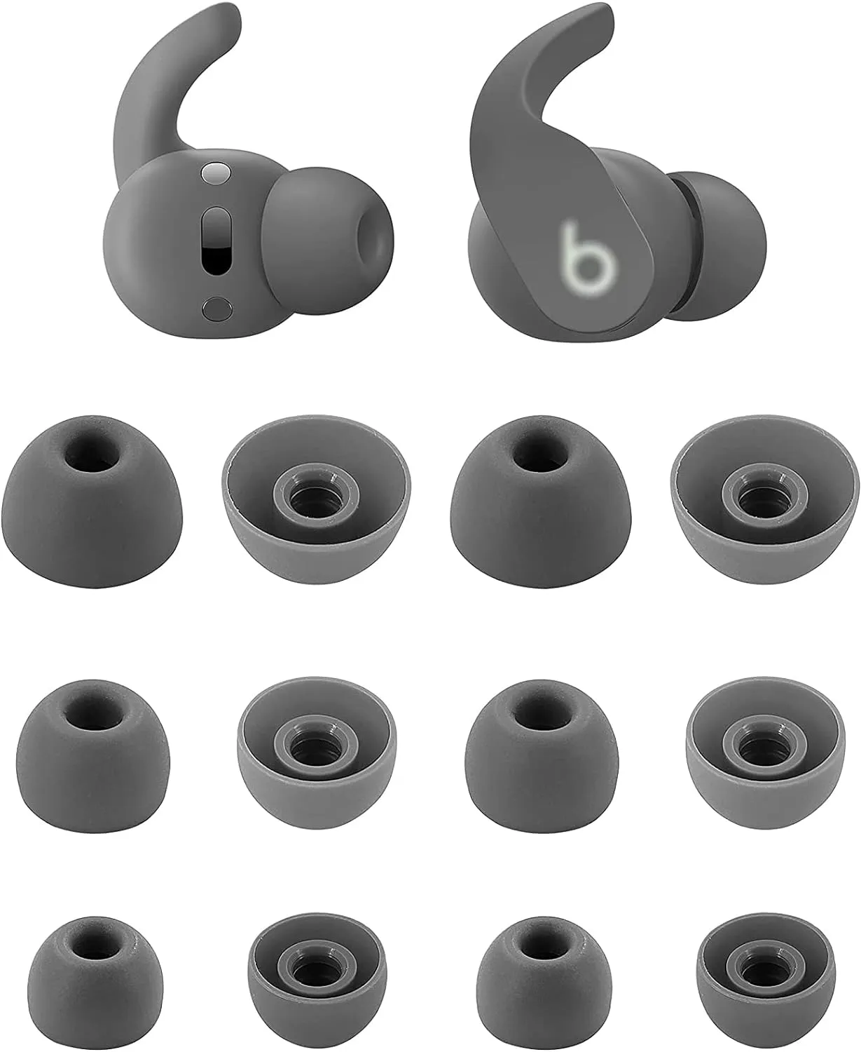 Ear Tips Compatible with Beats Fit Pro Earbuds & Studio Buds, S/M/L Sizes 6 Pairs Soft Silicone Replacement Tips Earbud Covers Eartips Compatible with Beats Studio Buds & Fit Pro, Gray 12