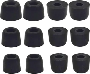 Earbud Memory Foam Tips Earbuds Replacement Tips Ear Tips Earbuds Foam Eartips Compatible with Sony Headphones, S/M/L 6 Pairs, Foam Black