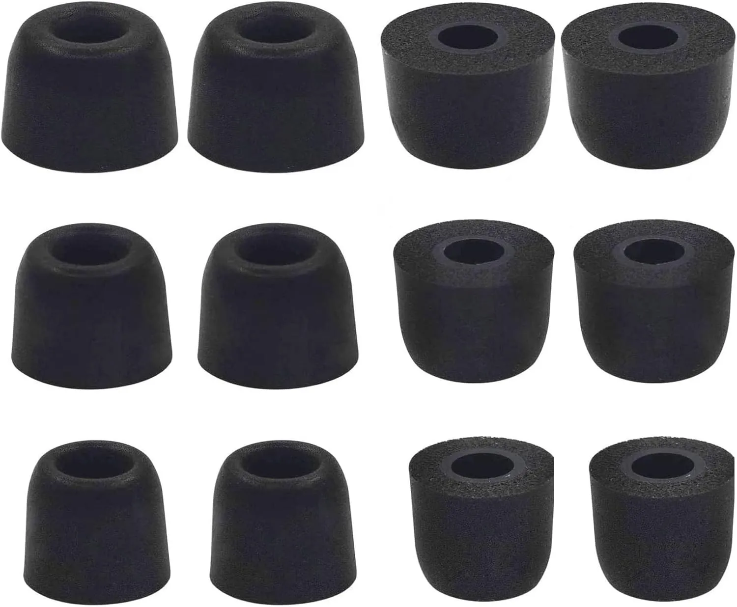Earbud Memory Foam Tips Earbuds Replacement Tips Ear Tips Earbuds Foam Eartips Compatible with Sony Headphones, S/M/L 6 Pairs, Foam Black