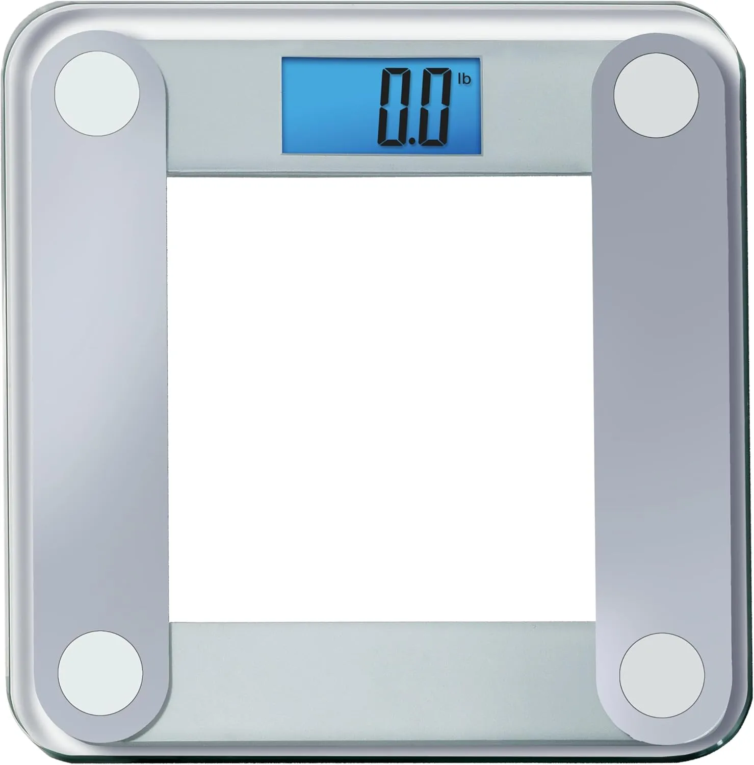 Eat Smart Products Digital Bathroom Scale with Extra Large Lighted Display, Free Body Tape Measure Included, Grey and Clear