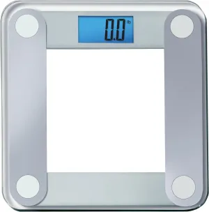 Eat Smart Products Digital Bathroom Scale with Extra Large Lighted Display, Free Body Tape Measure Included, Grey and Clear