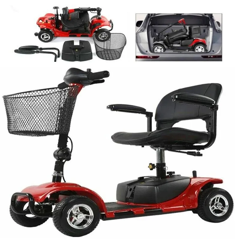 Electric Mobility Scooter 4-Wheel 180W  Safe, Durable, Adjustable Ride