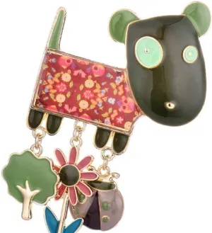 Enamel Cute Girl Dolls Necklace and Pet Brooch - Various Designs