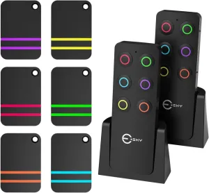 Esky Key Finder, Remote Finder Locator with Sound 85dB, with 2 Transmitters and 6 Slim Receivers, Wallet Tracker Key Finders & Trackers, Remote Item Finder Beeper Tags for Finding Keys Remotes Wallets