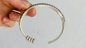 Fine Silver Bangle from the Karen Hill Tribe. Stamped