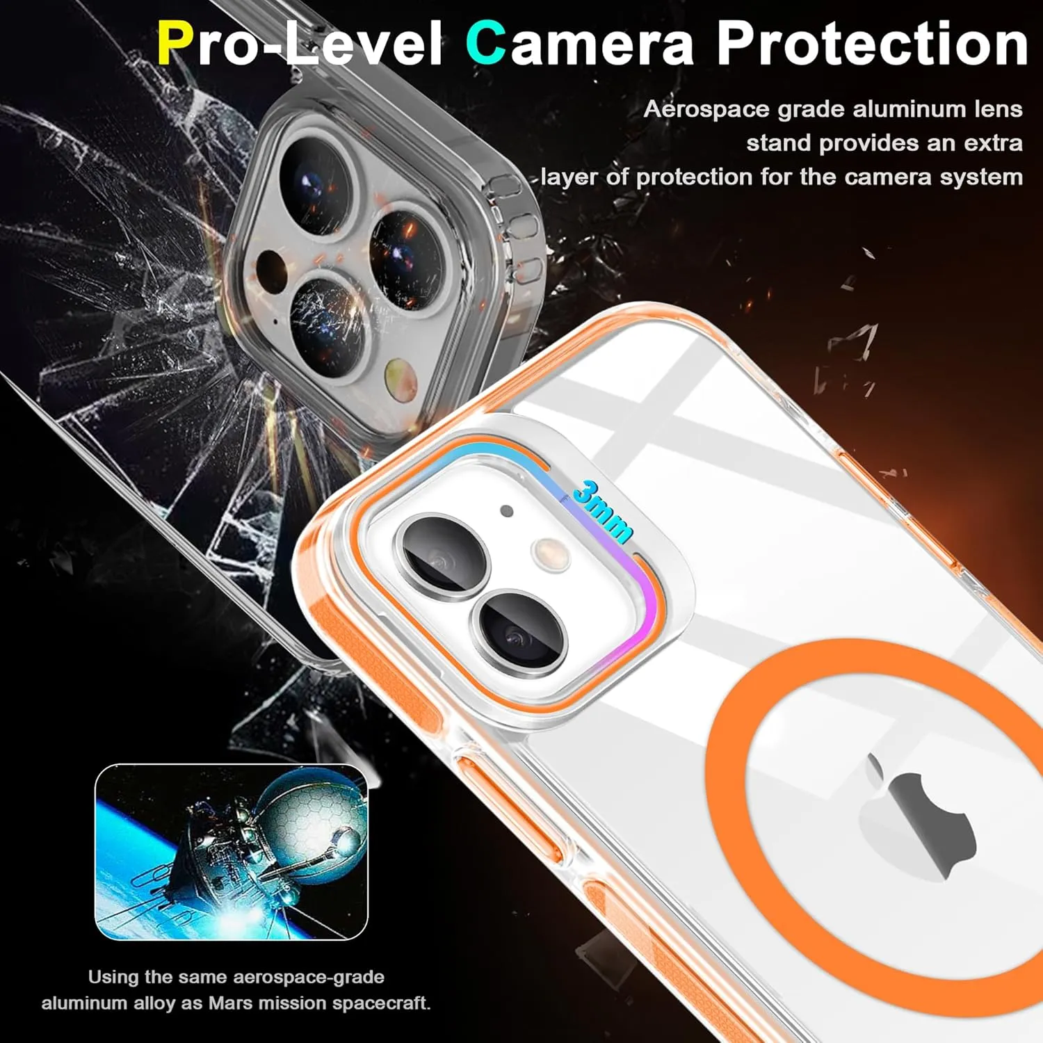 Fingic for iPhone 12/12 Pro Case[with Camera Stand Ring Holder Kickstand][With Magsafe]Support Magnetic Car Mount Upgraded Camera Protection Thin Shockproof Protective Cover Case for iPhone 12,Orange