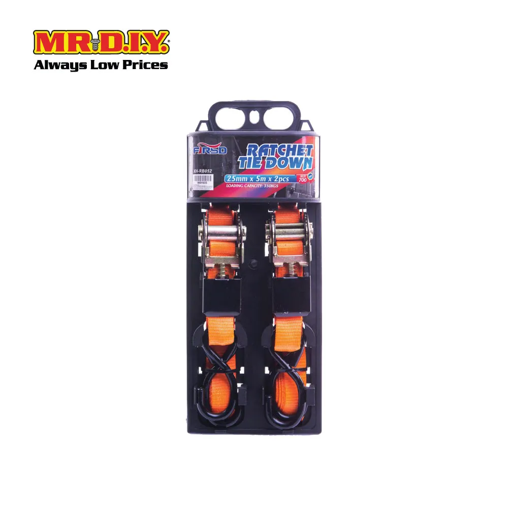 FIRSD Heavy Duty Ratchet Tie Down Strap Orange 2.5 x 500 cm (2pcs)