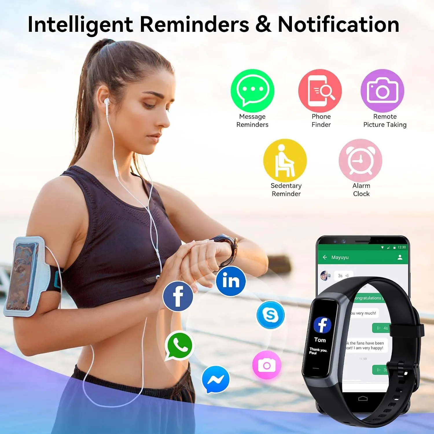 Fitness Tracker with 24/7 Heart Rate, Blood Oxygen Blood Pressure Sleep Monitor, Activity Trackers 5 ATM Waterproof,Step Calorie Counter Pedometer Health Smart Watch for Women Men