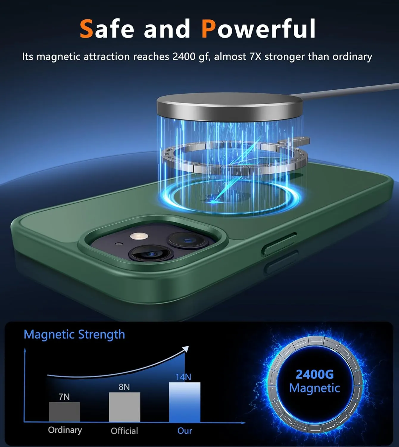 FNTCASE for iPhone 12 Phone Case: for iPhone 12 Pro Magnetic Matte Textured Military Grade Drop Protection Translucent Cell Cover - Slim Durable Shockproof Protective Bumper