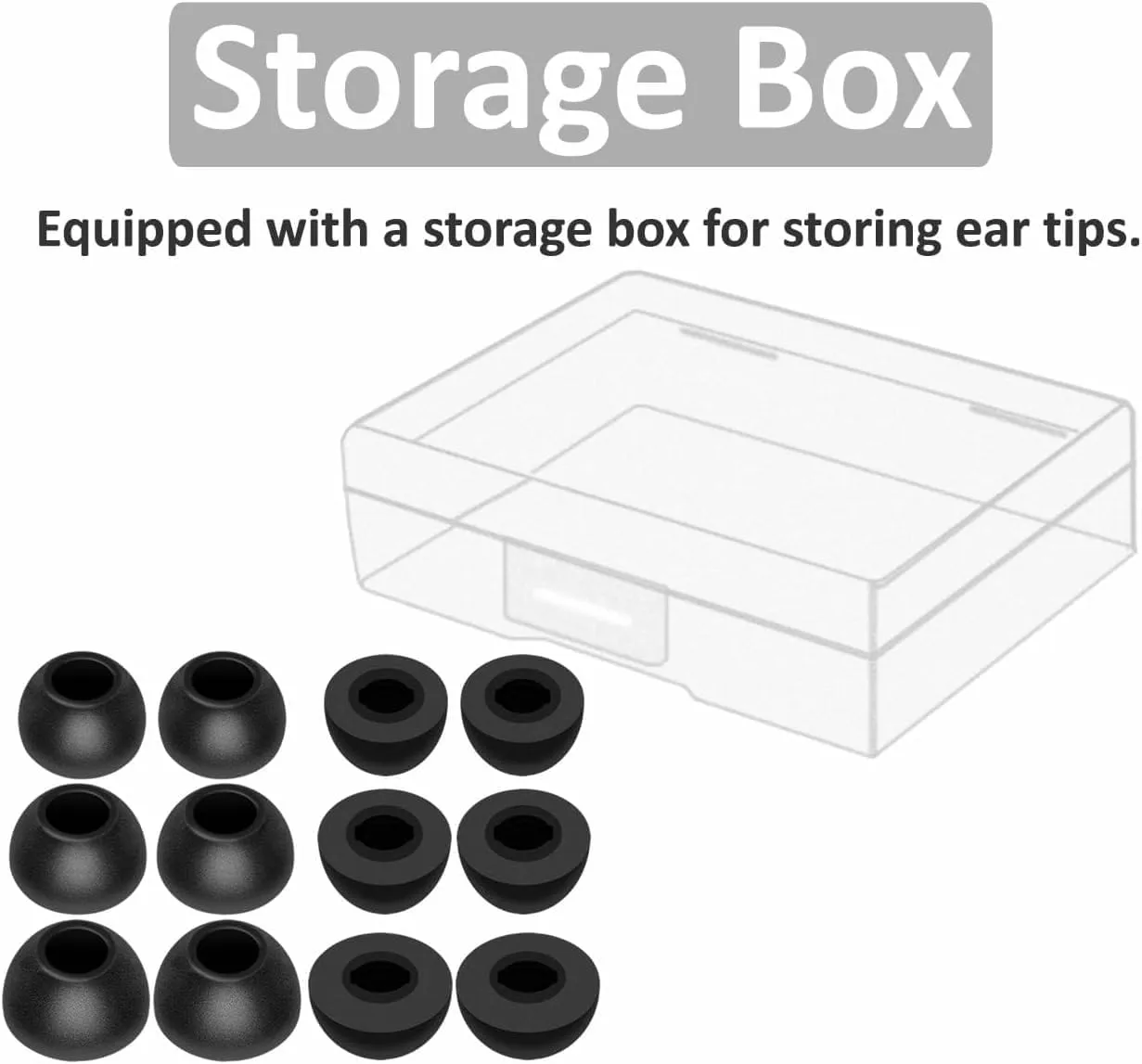 Foam Ear Tips Noise Canceling Memory Foam Eartips Ear Cap Replacement Ear Tip Compatible with Ear Fun Air Pro 4 Earbuds, Free Pro 3, Free 2S, Air Pro 3, Air 2, L/M/S 3 Size 6 Pairs,Black 2146P