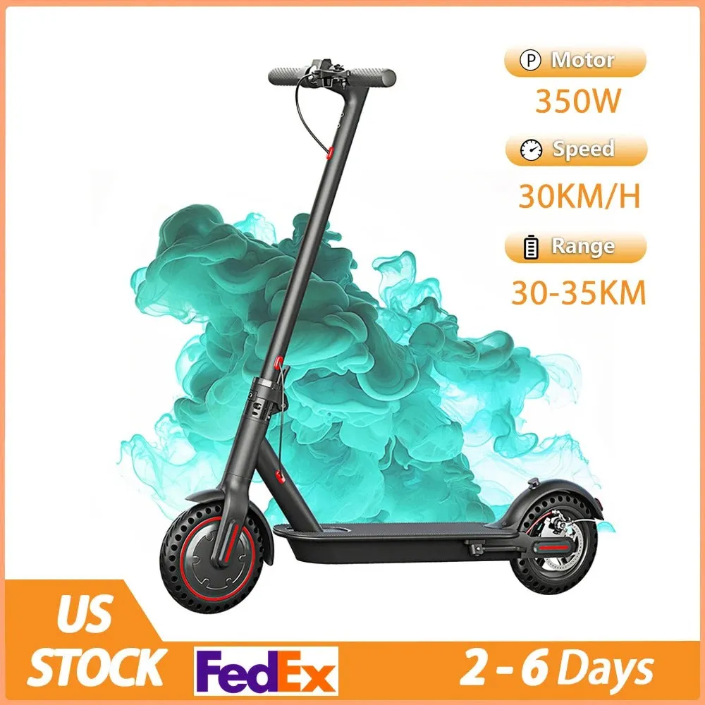 Foldable Electric Scooter  350W Motor, 19 MPH, 19-Mile Range, App-Controlled