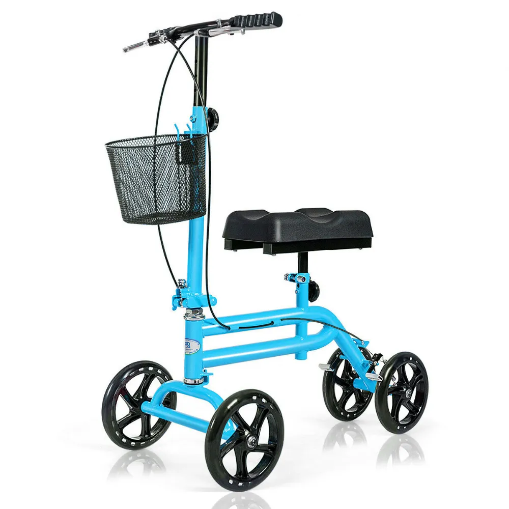 Foldable Knee Walker Scooter with Adjustable Handle & All-Terrain Wheels
